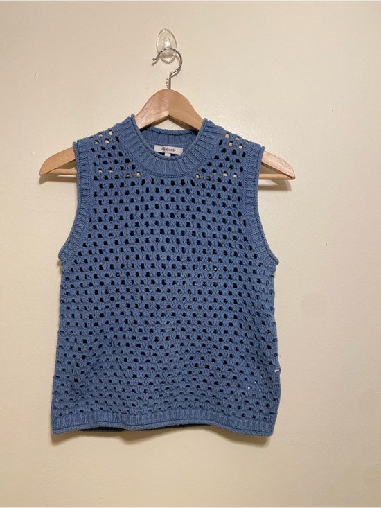 Madewell Tops - Madewell Blue Crochet Open-Weave Tank Top. Size S. Style NL192